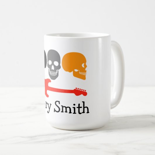 Schädel und Gitarre Kaffeetasse (VorderseiteRechts)
