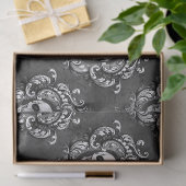 Schädel- und Grau-Gothic-Dekoration Seidenpapier (Geschenk)