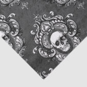Schädel- und Grau-Gothic-Dekoration Seidenpapier (Detail)