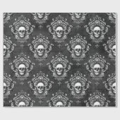 Schädel und Graugotik Geschenkpapier (Flach)