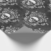 Schädel und Graugotik Geschenkpapier (Ecke)