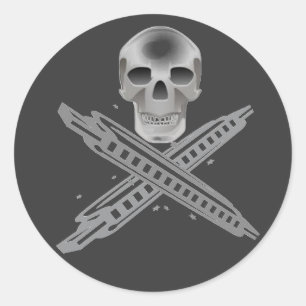 Schädel und Harpbones Aufkleber
