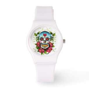 Schädel und Herz beobachten Armbanduhr