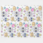 Schädel und Herz Fleecedecke (Vorderseite (Horizontal))