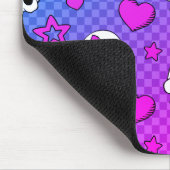 Schädel und Herz-Muster weiß und rosa Mousepad (Ecke)