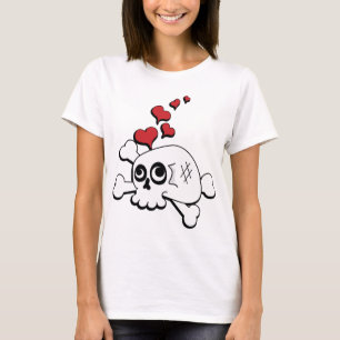 Schädel und Herz T-Shirt