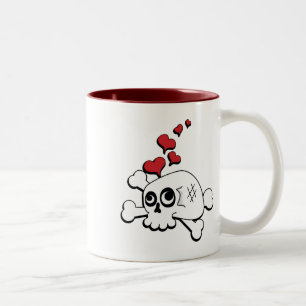Schädel und Herz Zweifarbige Tasse