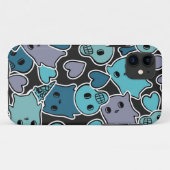 Schädel und Herzen auf schwarzem Hintergrund 2 Case-Mate iPhone Hülle (Rückseite (Horizontal))