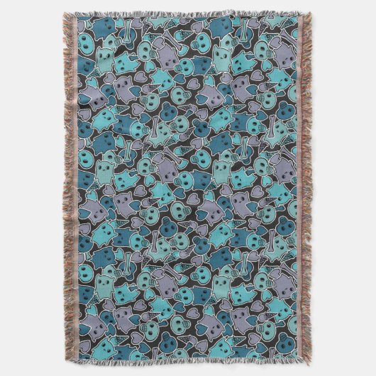 Schädel und Herzen auf schwarzem Hintergrund 2 Decke (Vorderseite Vertikal)