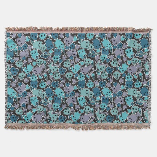 Schädel und Herzen auf schwarzem Hintergrund 2 Decke (Vorderseite)