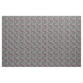 Schädel und Herzen auf schwarzem Hintergrund Stoff (Yard (91,4 cm))