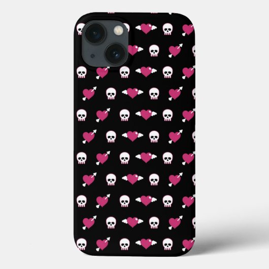Schädel und Herzen Case-Mate iPhone Hülle (Rückseite)