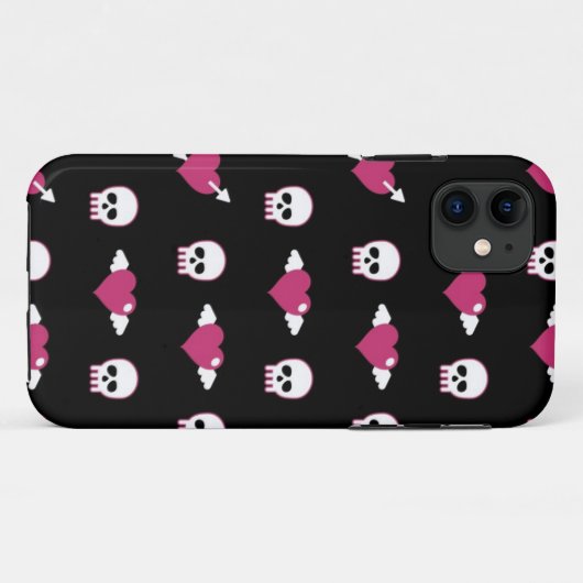 Schädel und Herzen Case-Mate iPhone Hülle (Rückseite (Horizontal))