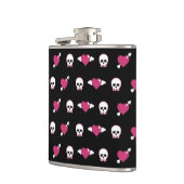 Schädel und Herzen Flachmann (Links)