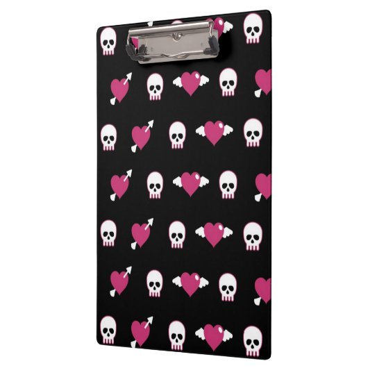 Schädel und Herzen Klemmbrett (Links)