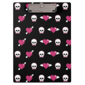 Schädel und Herzen Klemmbrett (Vorderseite)