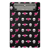 Schädel und Herzen Mini Klemmbrett (Vorderseite)