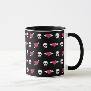 Schädel und Herzen Tasse