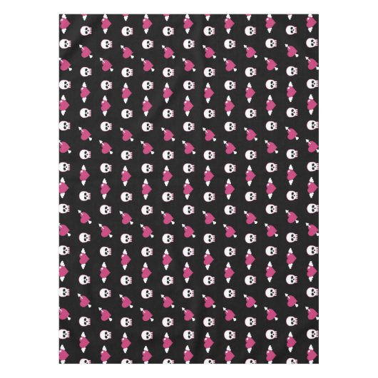 Schädel und Herzen Tischdecke (Vorderseite)