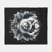 Schädel und Katze Fleecedecke (Vorderseite (Horizontal))