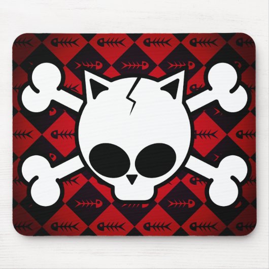 Schädel-und Katzen-Knochen Mousepad (Vorne)