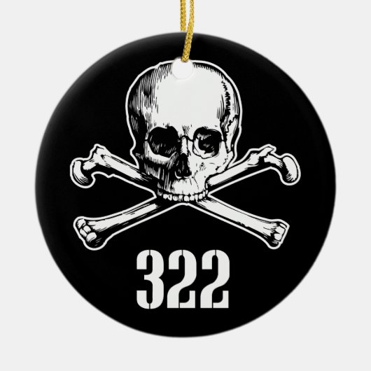 Schädel und Knochen 322 Keramikornament (Vorne)