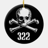 Schädel und Knochen 322 Keramikornament (Hinten)