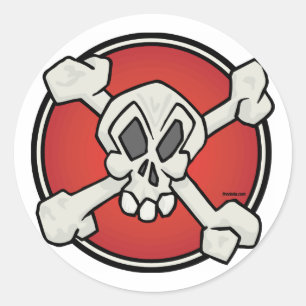 Schädel und Knochen-Aufkleber-Blatt Runder Aufkleber