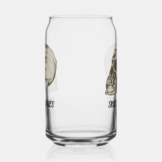 Schädel und Knochen Dosenglas (Links)