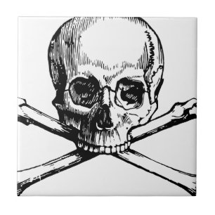Schädel und Knochen Fliese