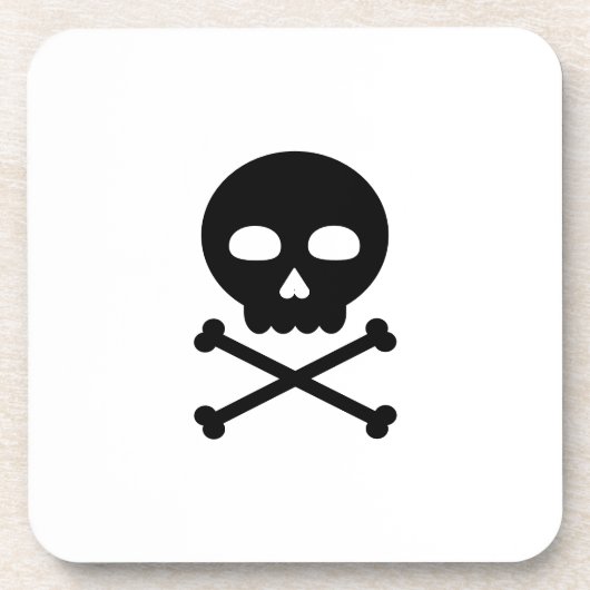 Schädel und Knochen Getränkeuntersetzer (Vorderseite)