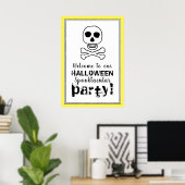 Schädel und Knochen, Halloween-Begrüßungszeichen Poster (Heimbüro)