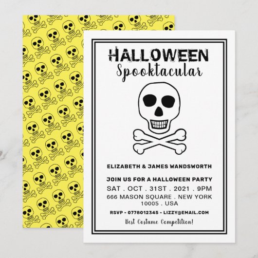 Schädel und Knochen, Halloween-Party (Vorne/Hinten)