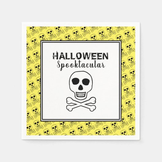 Schädel und Knochen, Halloween-Party Serviette (Vorderseite)