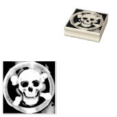 Schädel und Knochen in Cannon Gummistempel (Stempel)