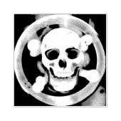 Schädel und Knochen in Cannon Gummistempel (Prägung)