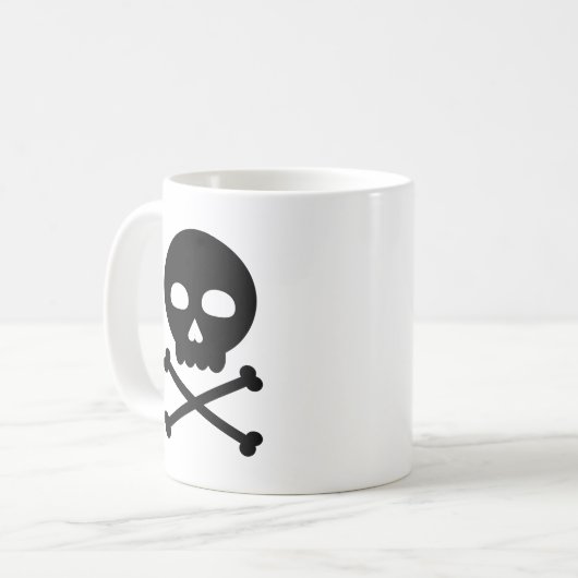 Schädel und Knochen Kaffeetasse (Vorderseite Links)