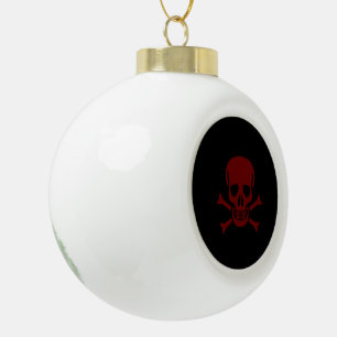Schädel und Knochen Keramik Kugel-Ornament