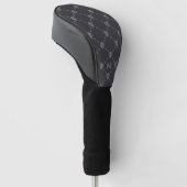 Schädel und Knochen Kontrollmuster Grau Monogramm Golf Headcover (angewinkelt)