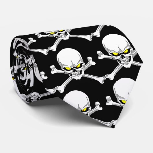 Schädel und Knochen-Krawatte Krawatte (Gerollt)
