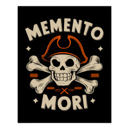 Schädel und Knochen mit Piratenhut - Memento mori Poster
