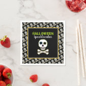 Schädel und Knochen, Neon-Halloween-Party Serviette (Beispiel)