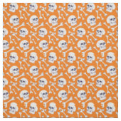 Schädel und Knochen Pumpkin Orange Stoff (Muster)