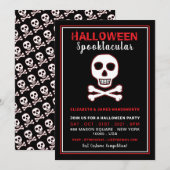 Schädel und Knochen, rotes Halloween-Party (Vorne/Hinten)
