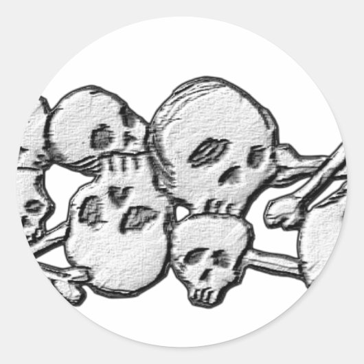 Schädel und Knochen Runder Aufkleber (Vorderseite)