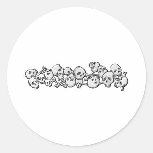 Schädel und Knochen Runder Aufkleber (Vorderseite)