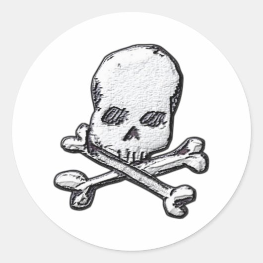 Schädel und Knochen Runder Aufkleber (Vorderseite)