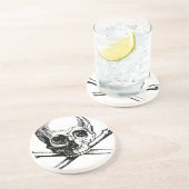 Schädel und Knochen Sandstein Untersetzer (Seite)