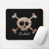Schädel und Knochen Schwarz Computermauspad im Dis Mousepad (Mit Mouse)