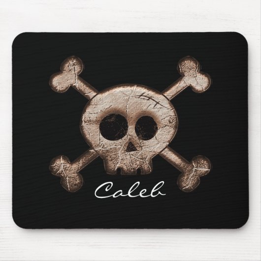 Schädel und Knochen Schwarz Computermauspad im Dis Mousepad (Vorne)